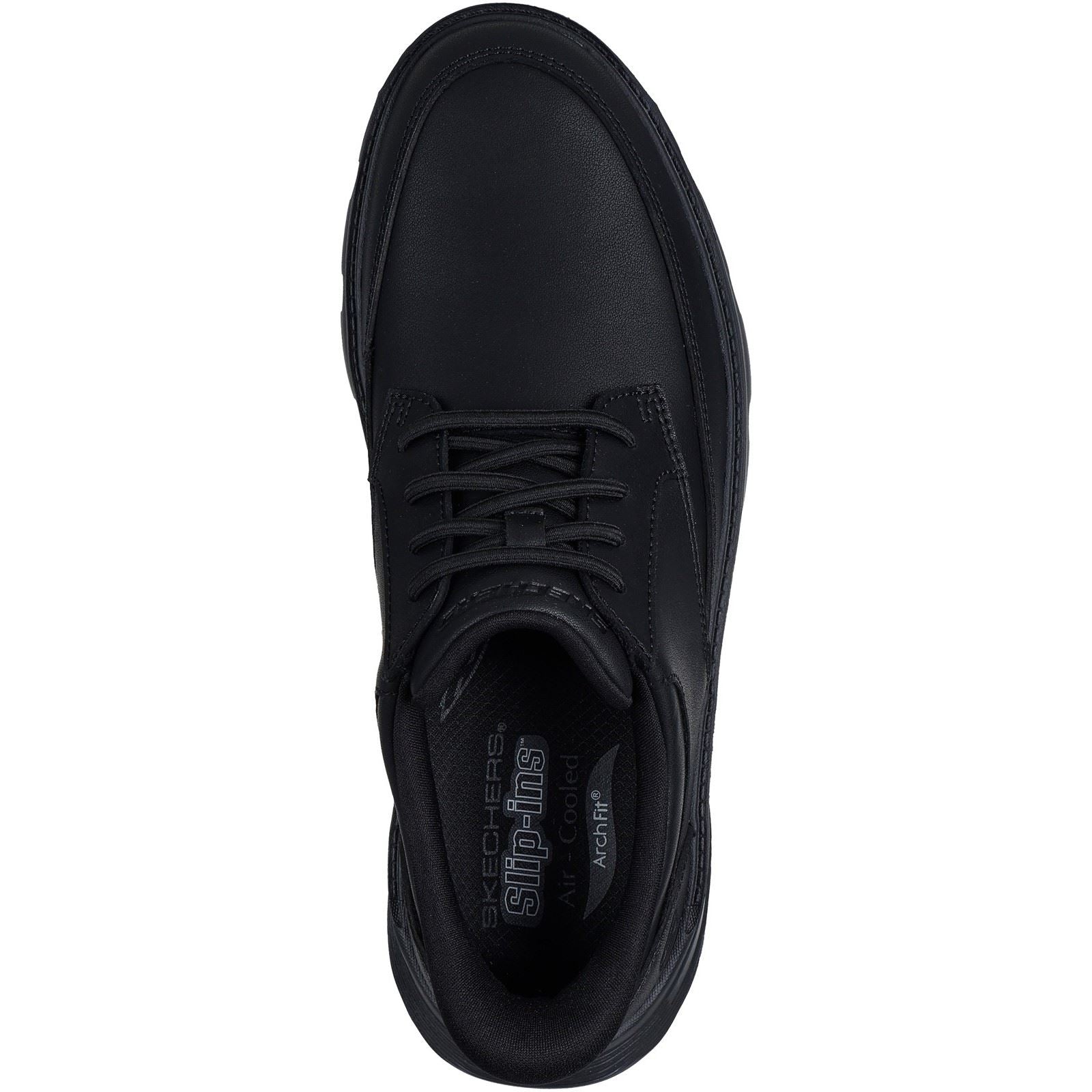 Skechers Arch Fit Garza Rowan Leather Men's Black Lace-Up Shoes