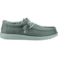 HEYDUDE Wally Canvas 100% Cotton Men's Duck Green/Iceberg Green Moccasins Shoes
