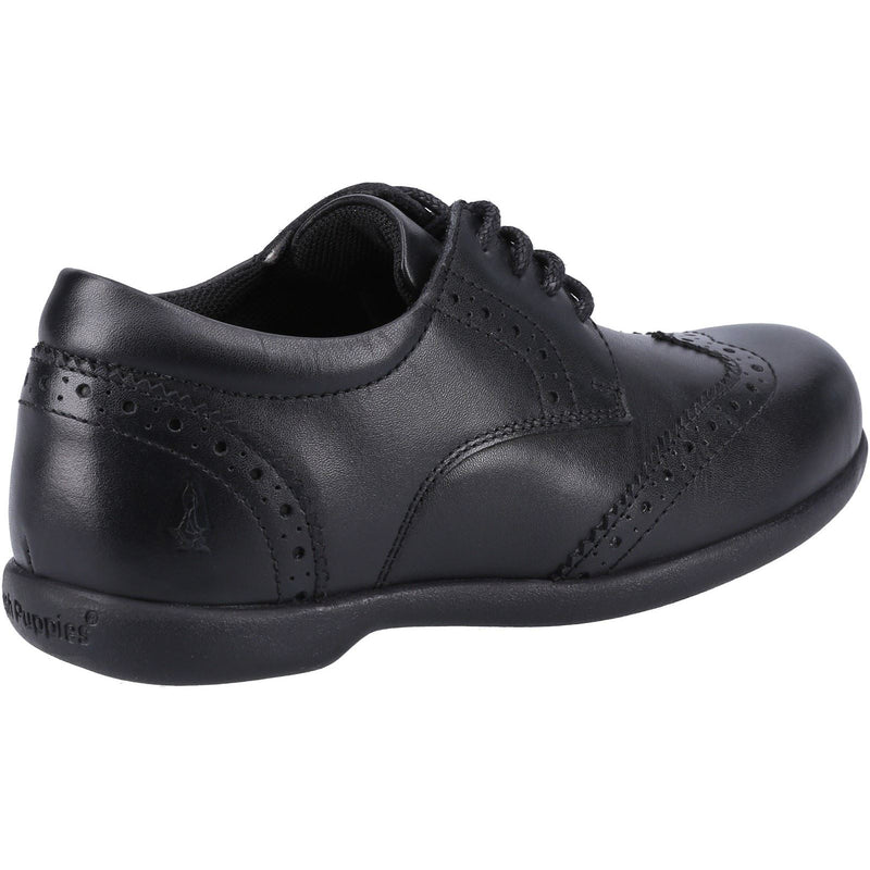 Hush Puppies Bridget Leather Junior Black Brogues
