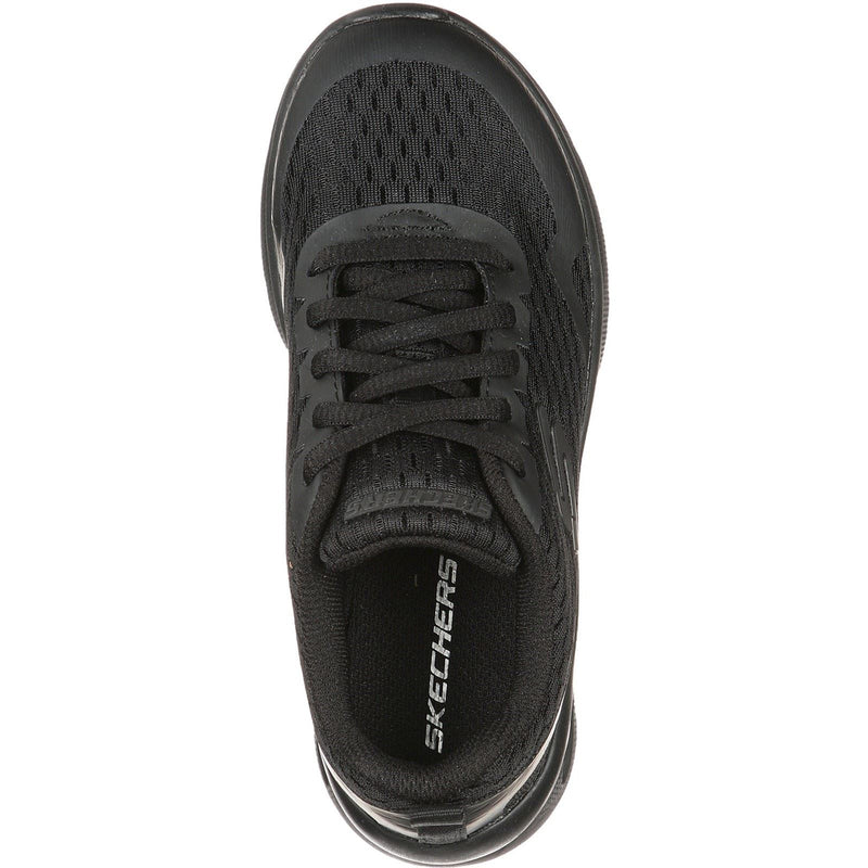 Skechers Microspec Max Synthetic Junior Black Textile & Trim Trainers