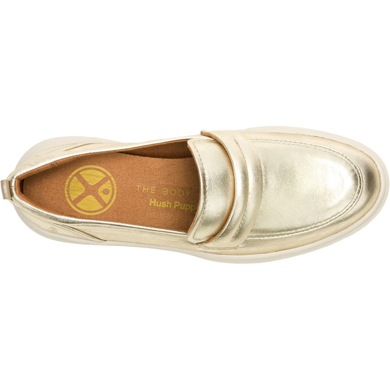 Hush Puppies Joy Penny Leather Women's Champagne Loafers
