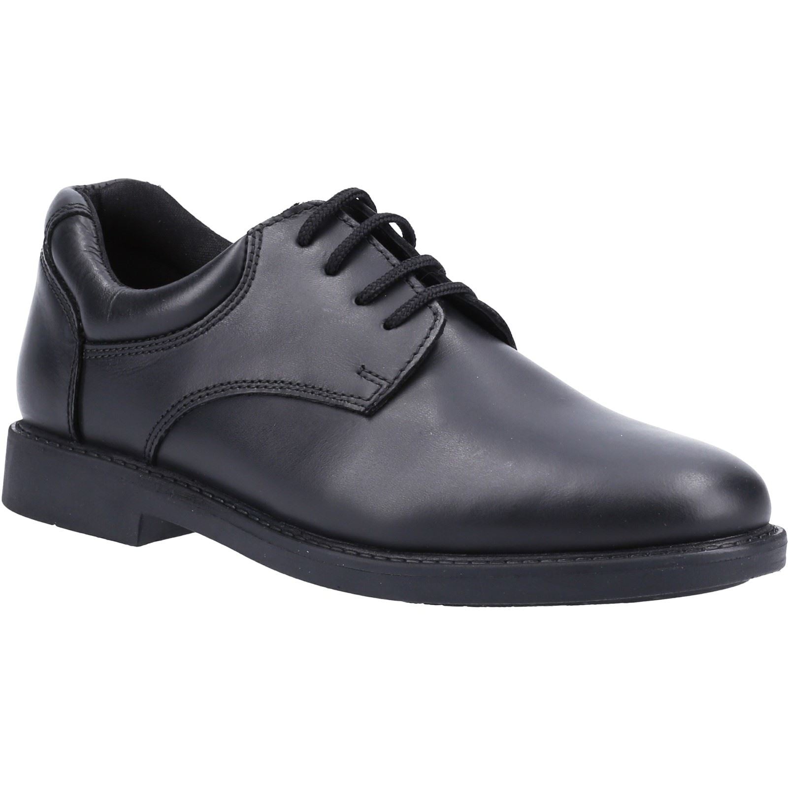 Hush Puppies Tim Youth Boy's Black Leather Shoes