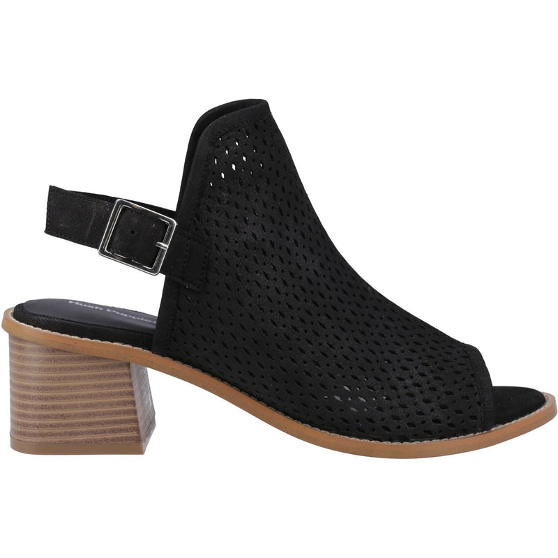 Hush Puppies Louise Heeled Leather Women's Black Sandals