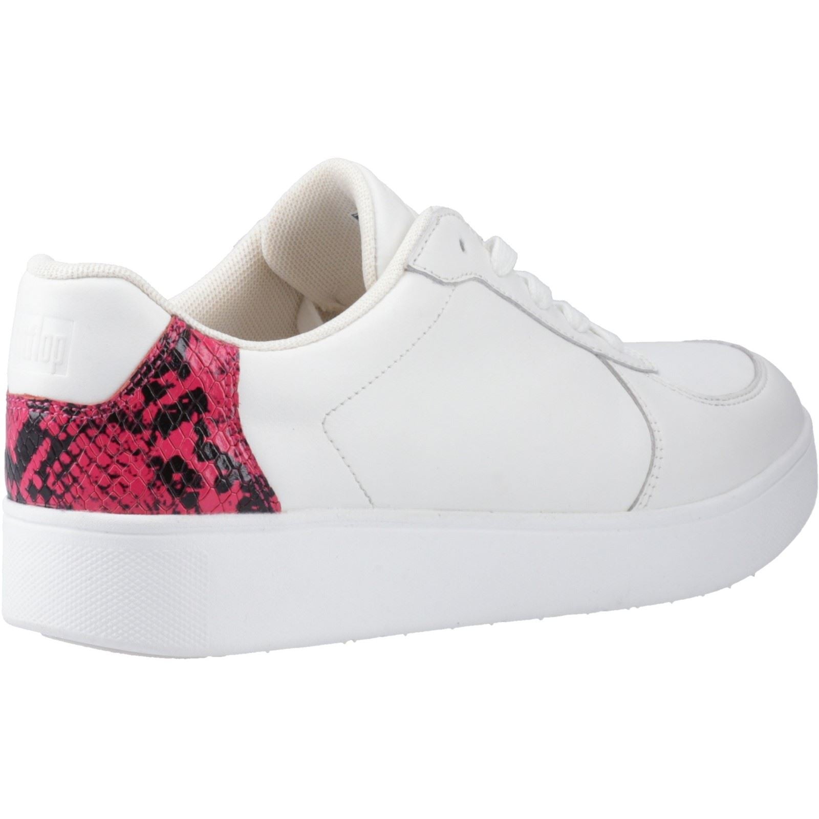 Fitflop Rally Snakeprint-Backtab Leather Women's Urban White/Wild Raspberry Trainers