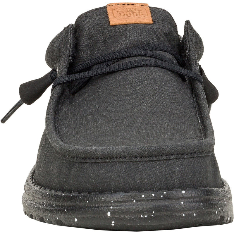HEYDUDE Wally Elevated Basics Canvas Men's Black Boat Shoes