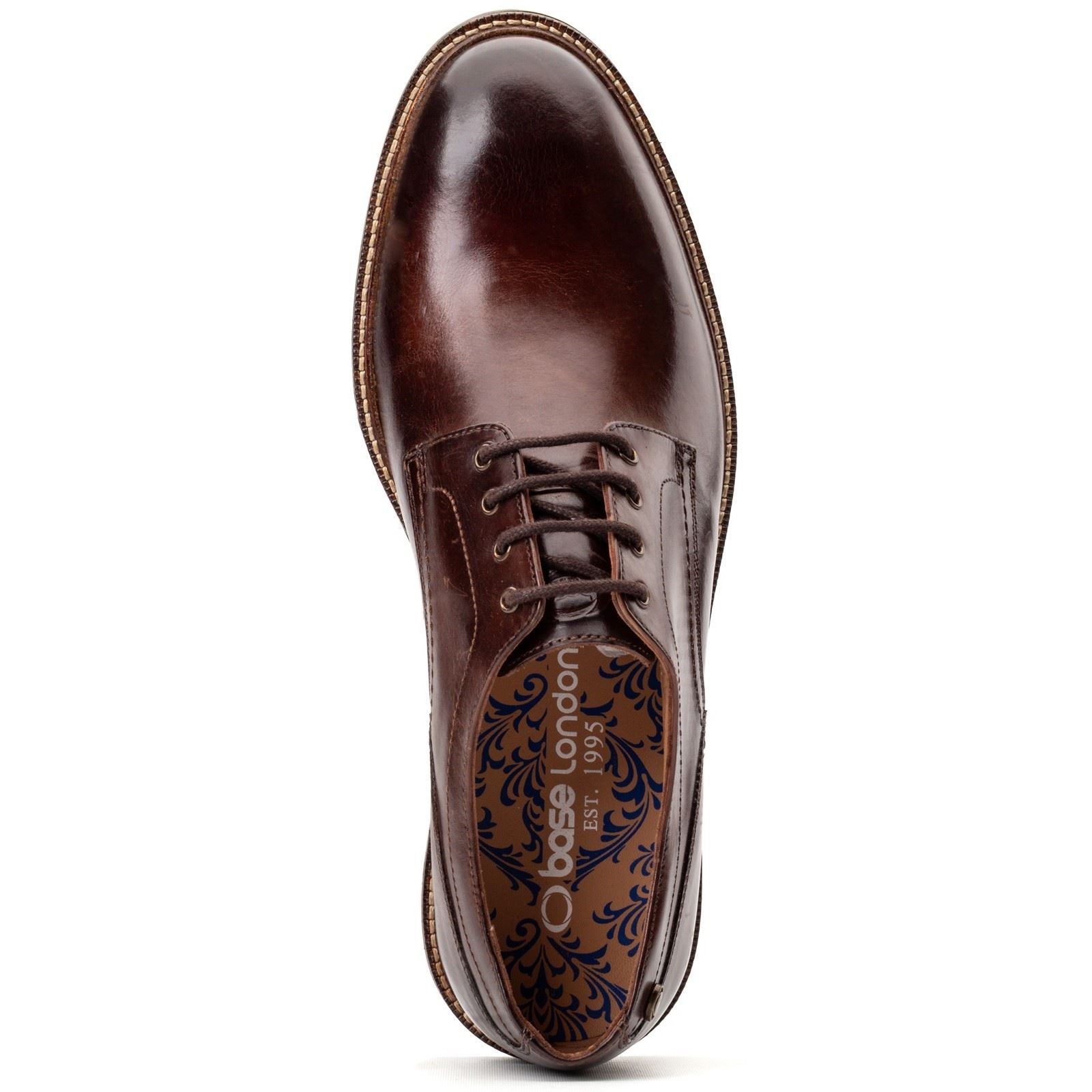 Base London Durham Leather Men's Burnt Brown Lace-Up Shoes