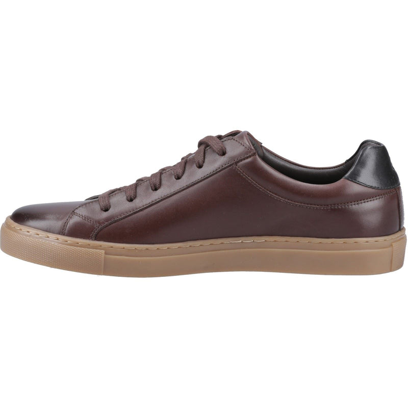 Hush Puppies Colton Leather Men's Coffee Trainers