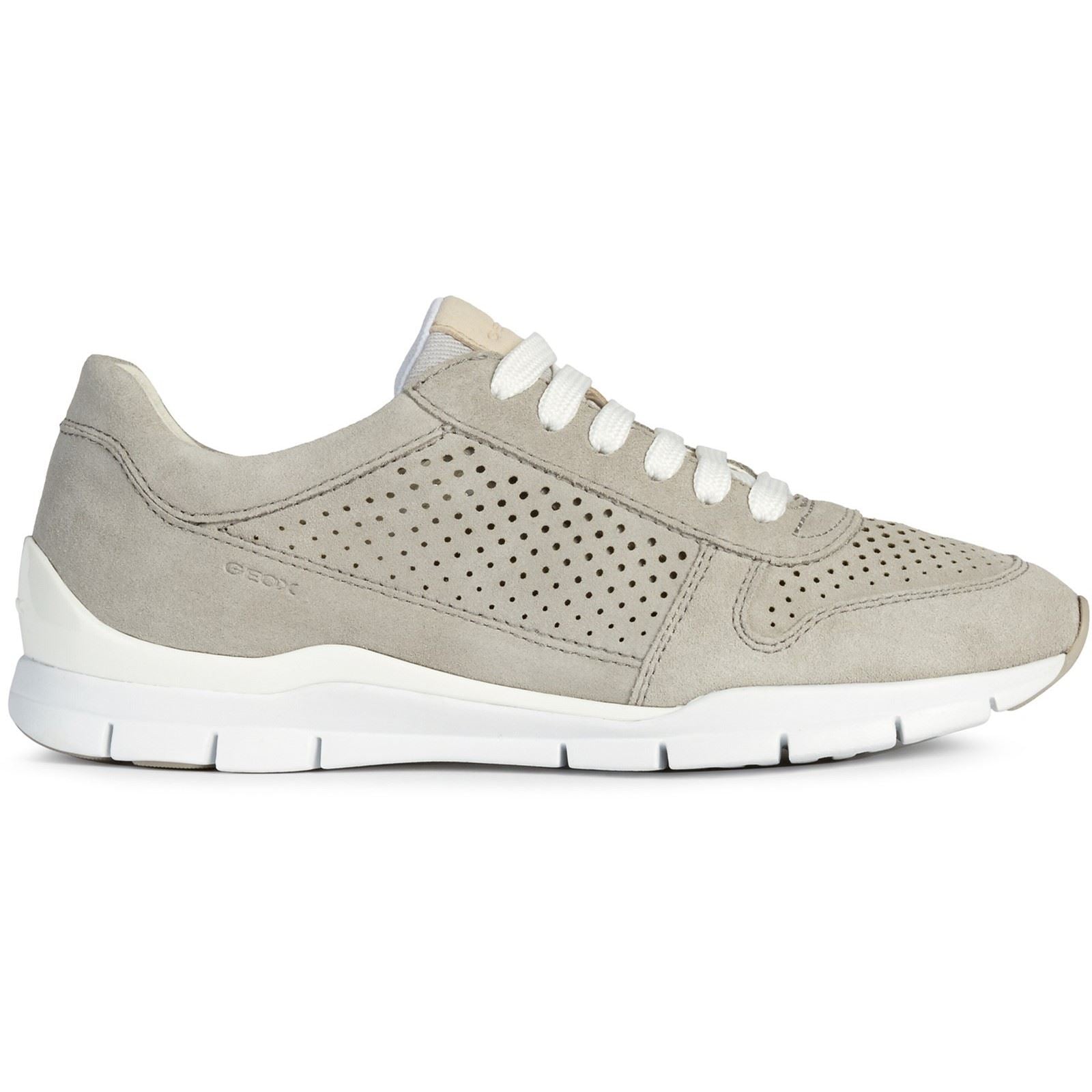 Geox D Sukie B Leather Women's Light Grey Trainers