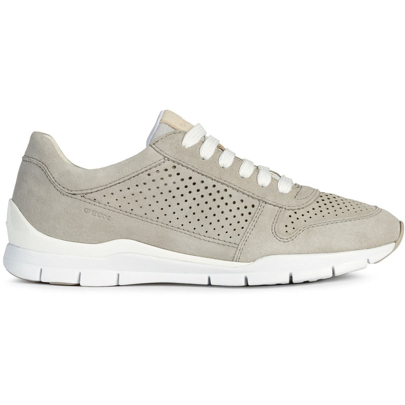 Geox D Sukie B Leather Women's Light Grey Trainers