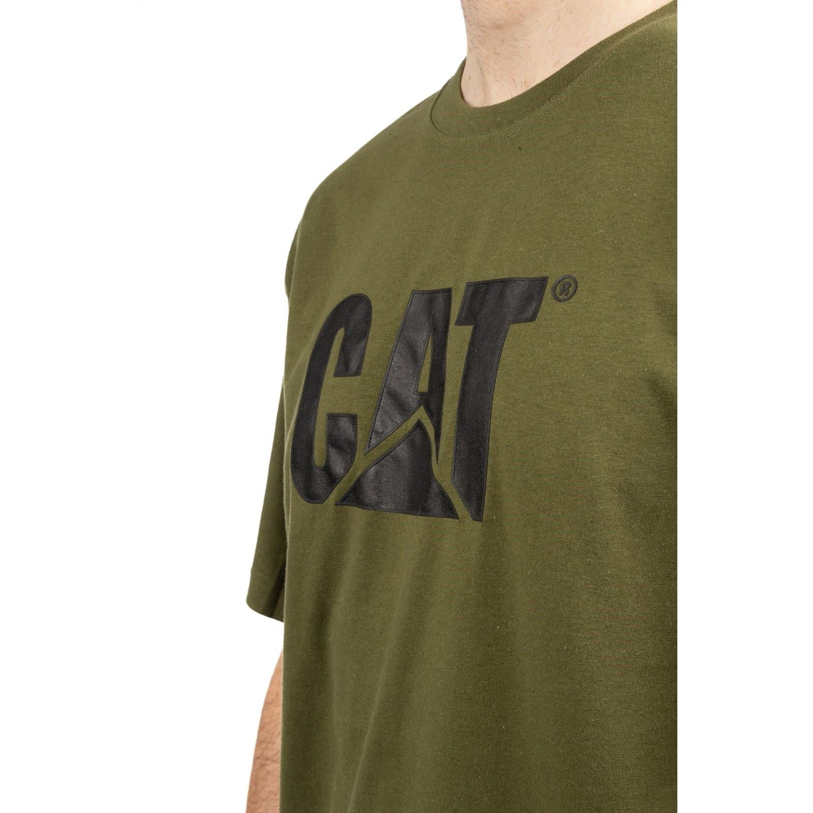 Caterpillar Trademark Logo Cotton Men's Green T-Shirt