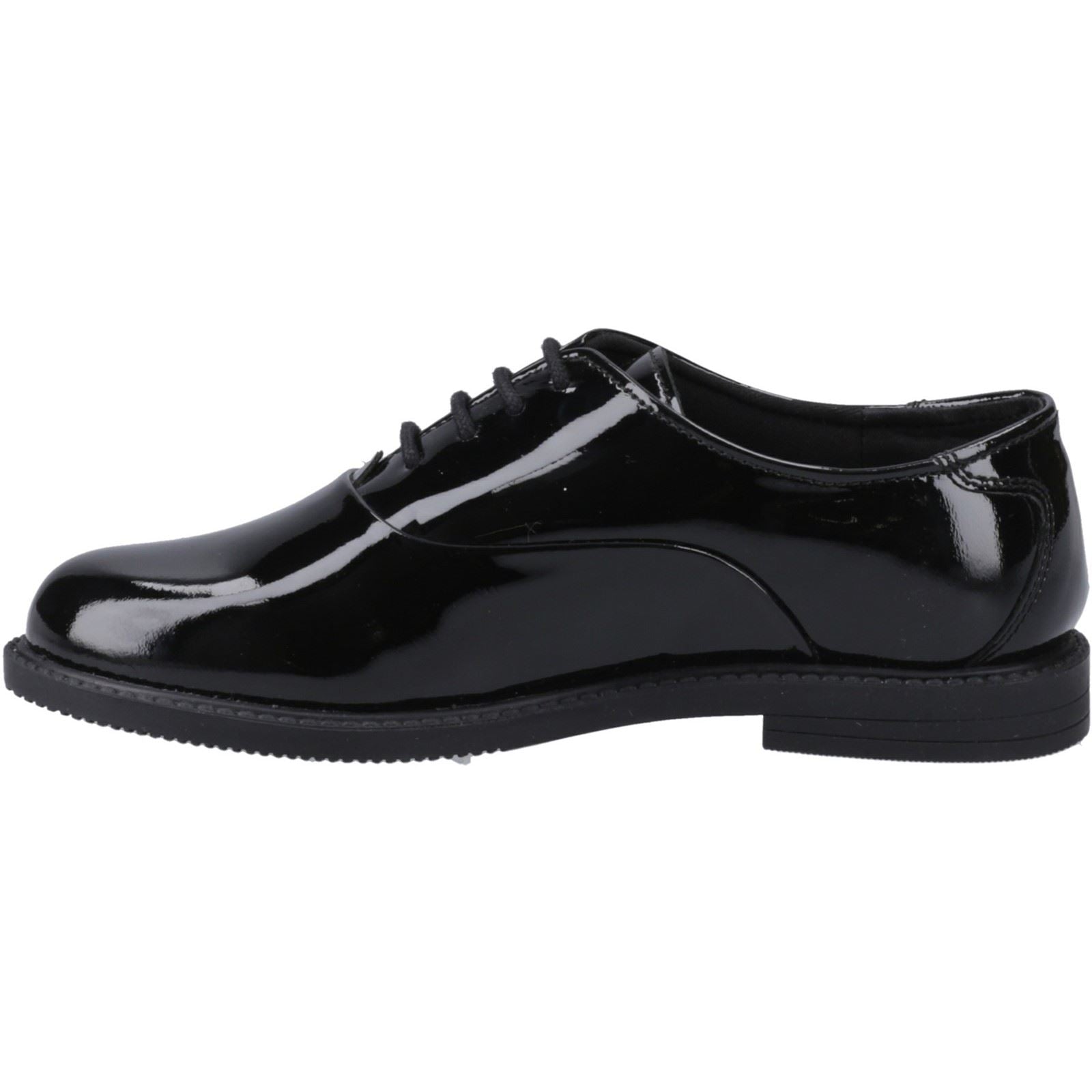 Hush Puppies Nellie Patent Leather Junior Black Oxford Shoes