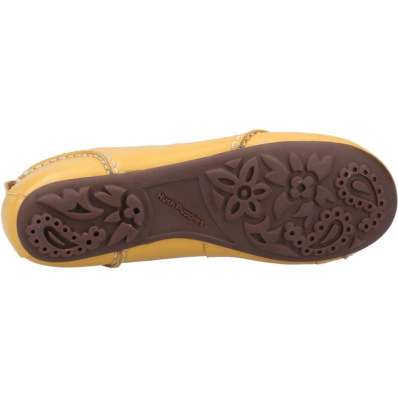 Hush Puppies Janessa Leather Women's Yellow Flats