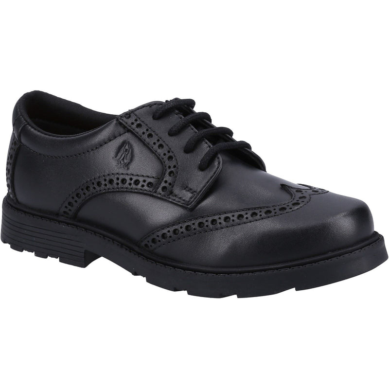 Hush Puppies Jacob Leather Youth Boy's Black Brogues