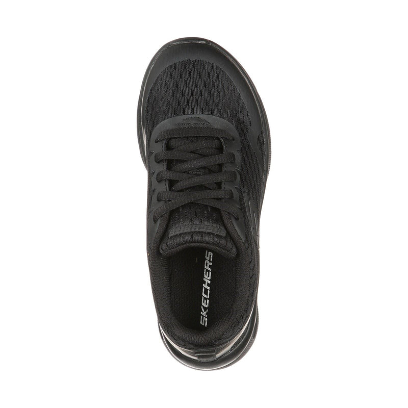 Skechers Microspec Max Synthetic Junior Black Textile & Trim Trainers
