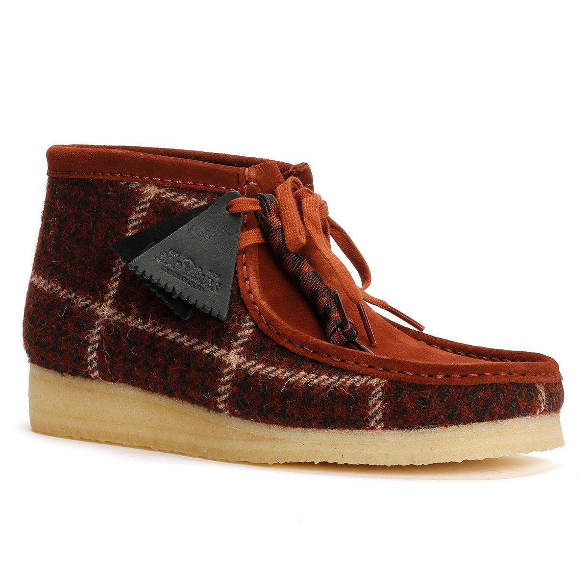 Clarks Originals Wallabee Harris Tweed Men's Rust Boots
