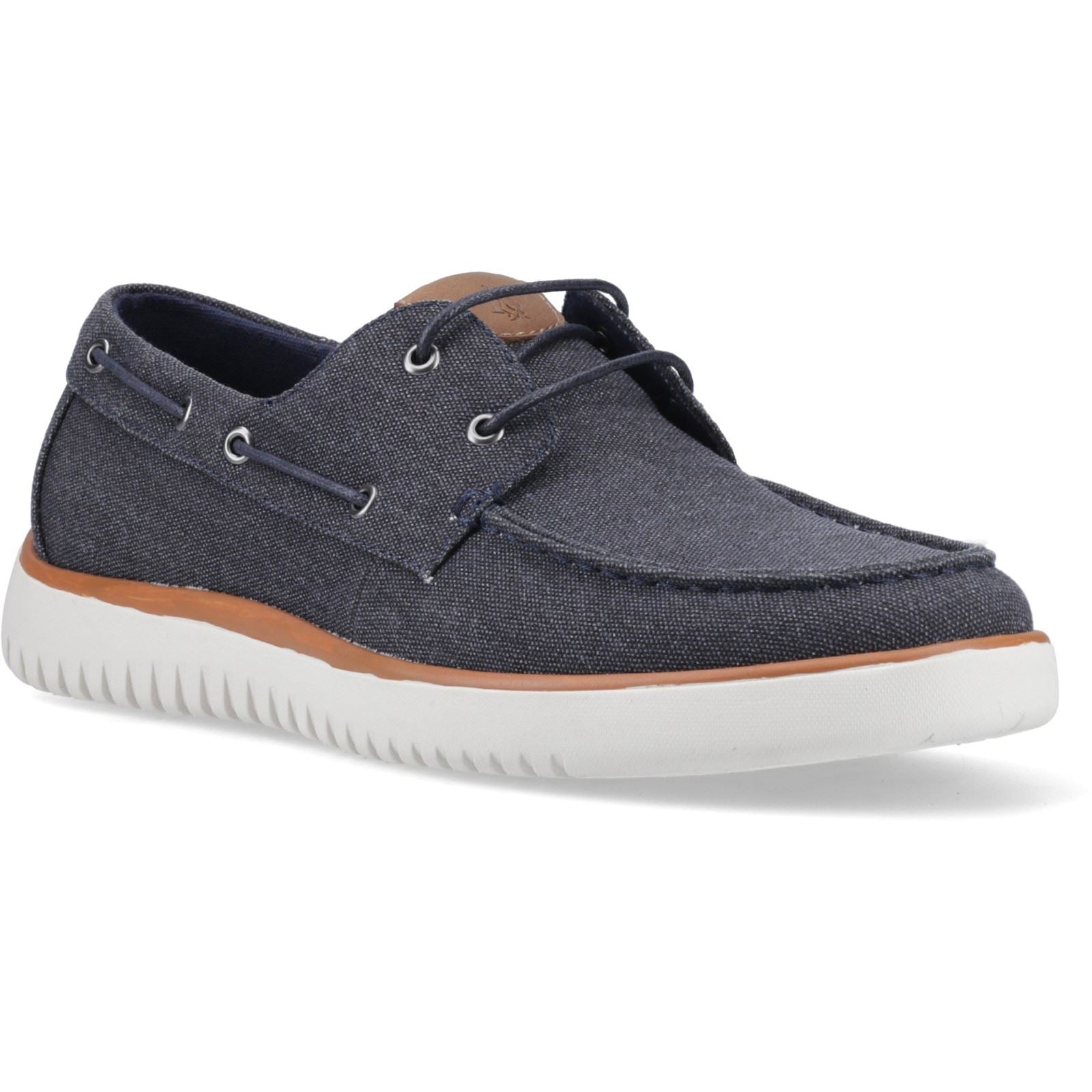Hush Puppies Daniel Canvas Boat Shoe Canvas Men's Navy Boat Shoes