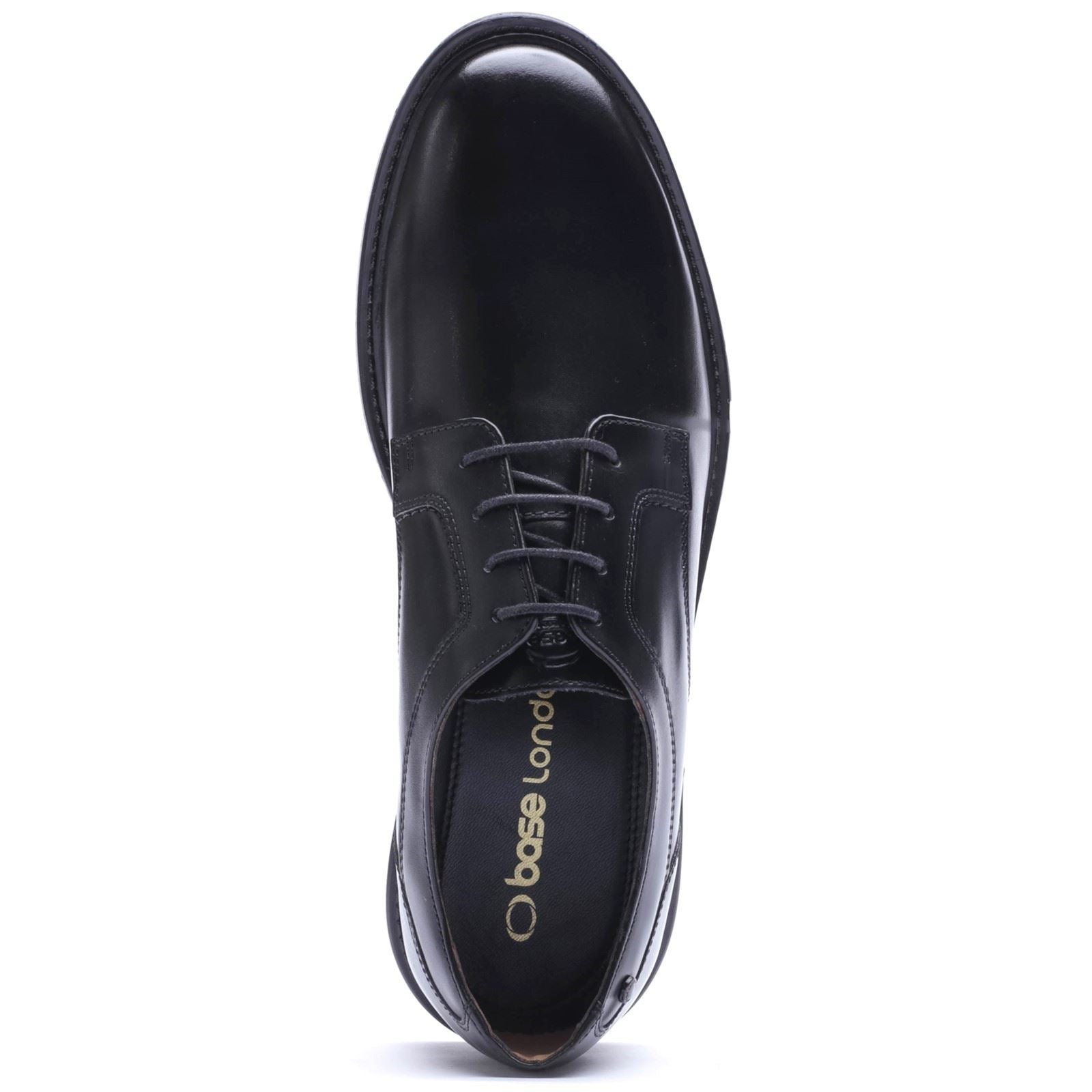 Base London Carter Leather Men's Black Derby Shoes