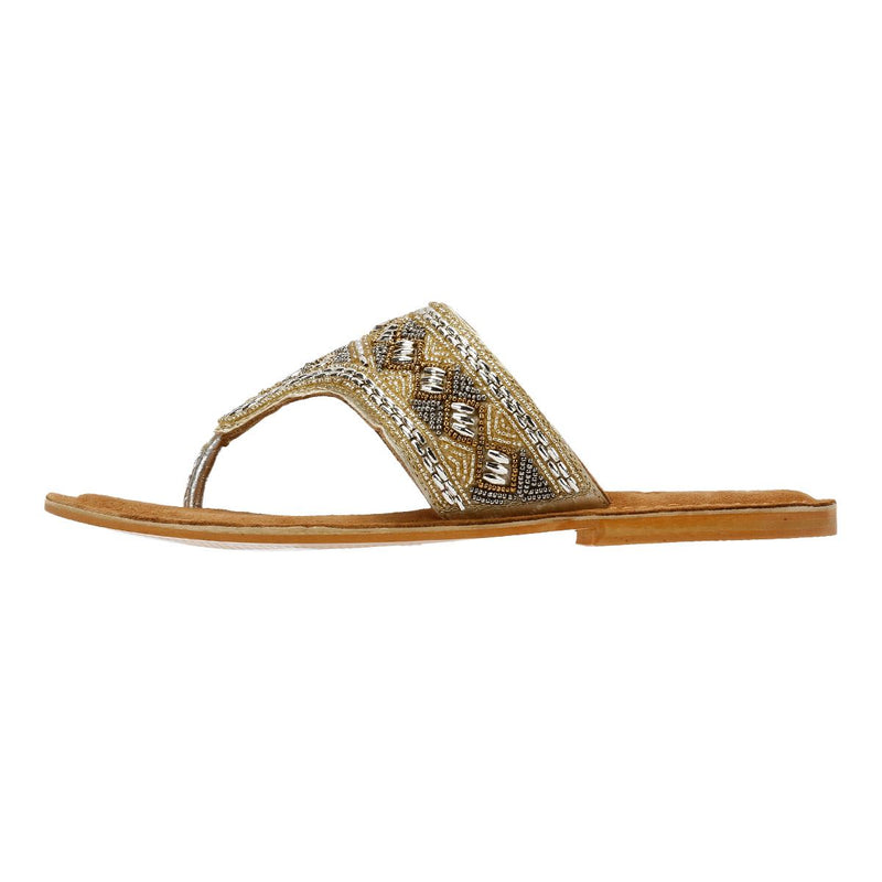 Tower London Toepost Women's Gold Sandals