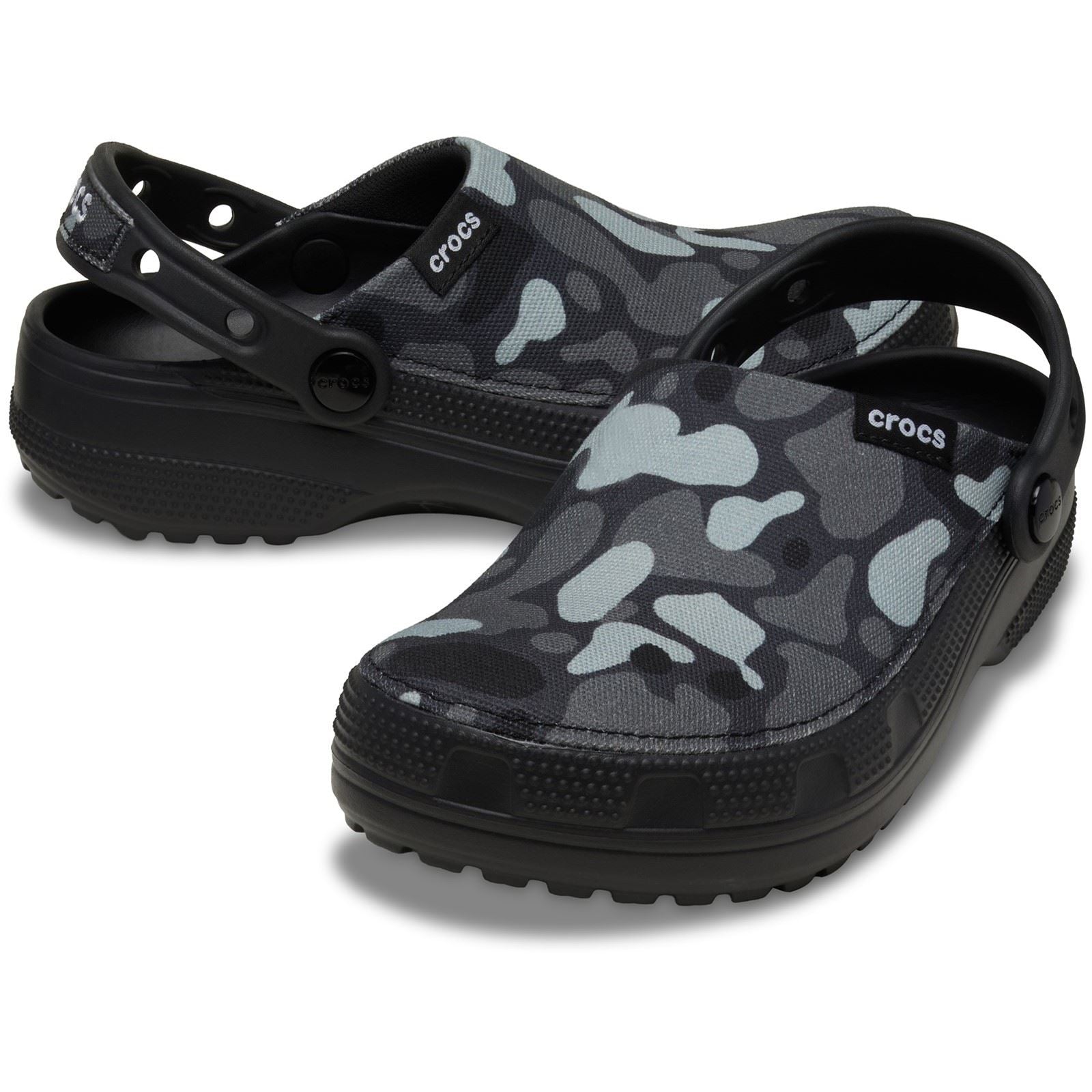 Crocs Classic Crafted Camo Textile Blend Men's Black Clogs