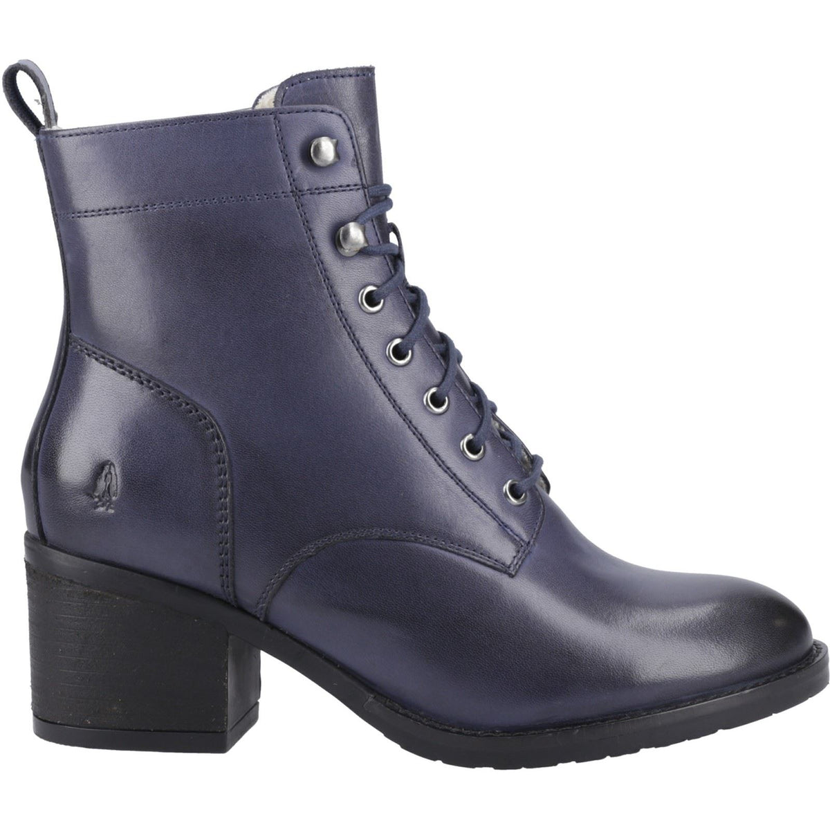 Hush Puppies Harriet Leather Women's Navy Heeled Ankle Boots