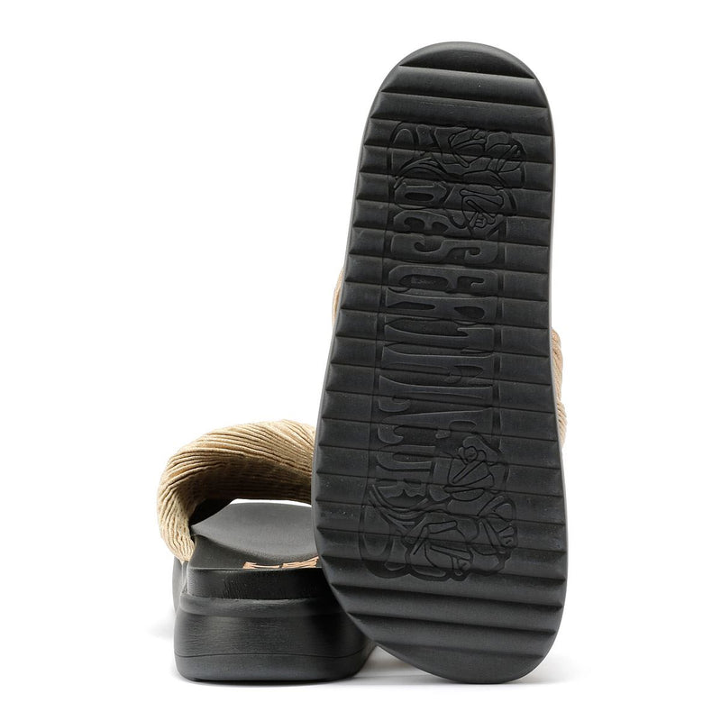 Desert Fleur Gabbro Pleated Satin Women's Gold Sandals