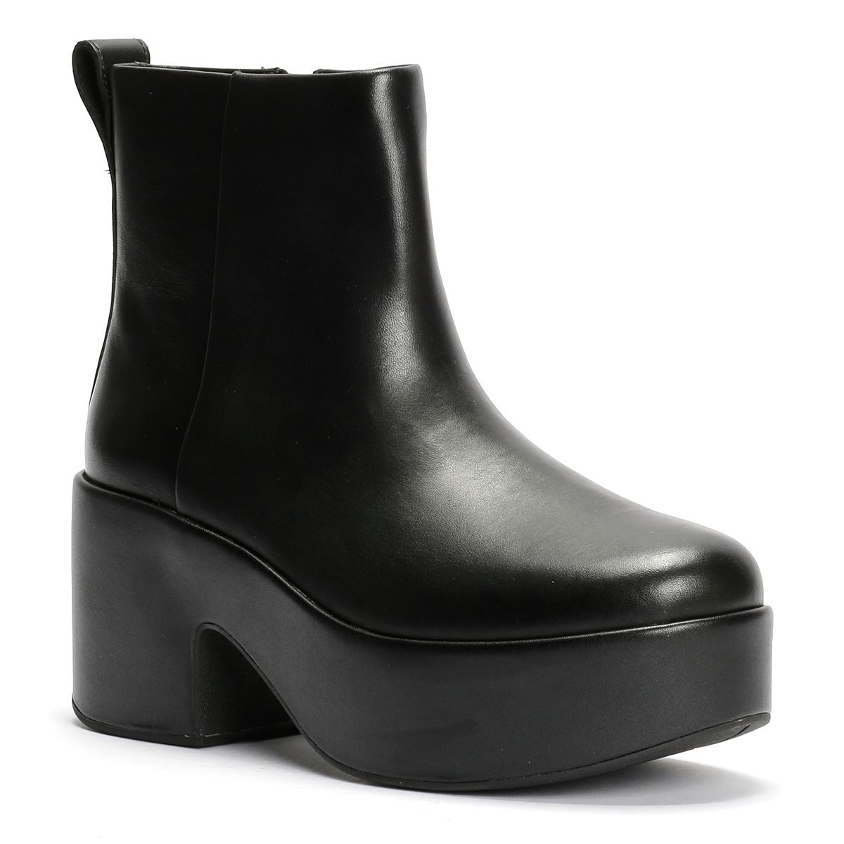 FitFlop Platfforms Heeled Leather Women's Black Boots