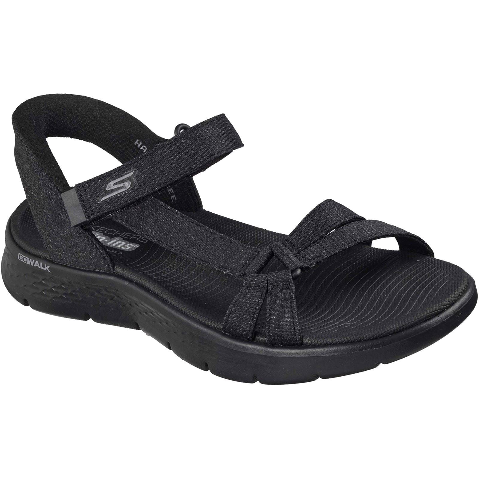 Skechers GO WALK Flex Illuminate Textile Women's Black Standard Sandals