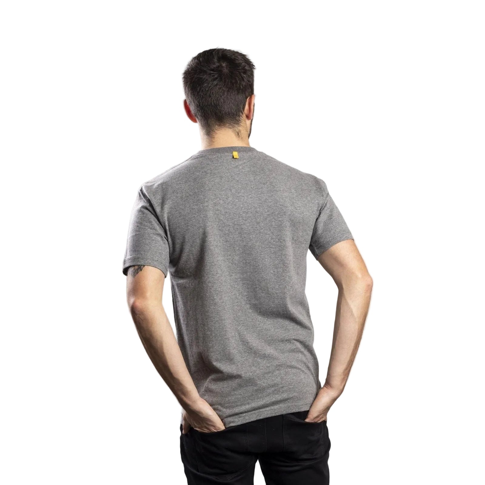 Caterpillar Trademark Logo Cotton Men's Grey T-Shirt