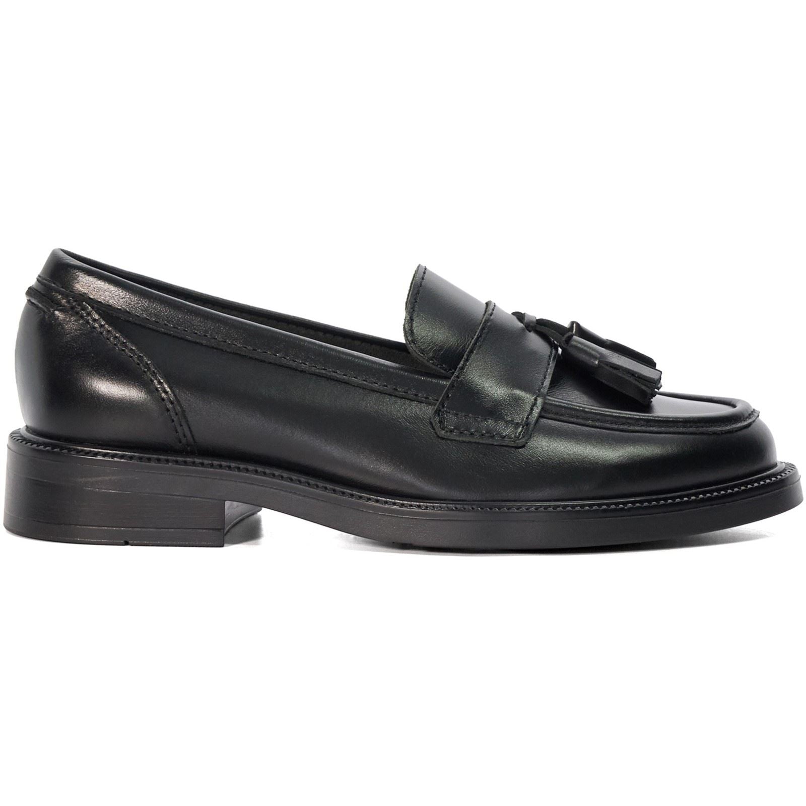 Dune Garda Leather Women's Black Loafers