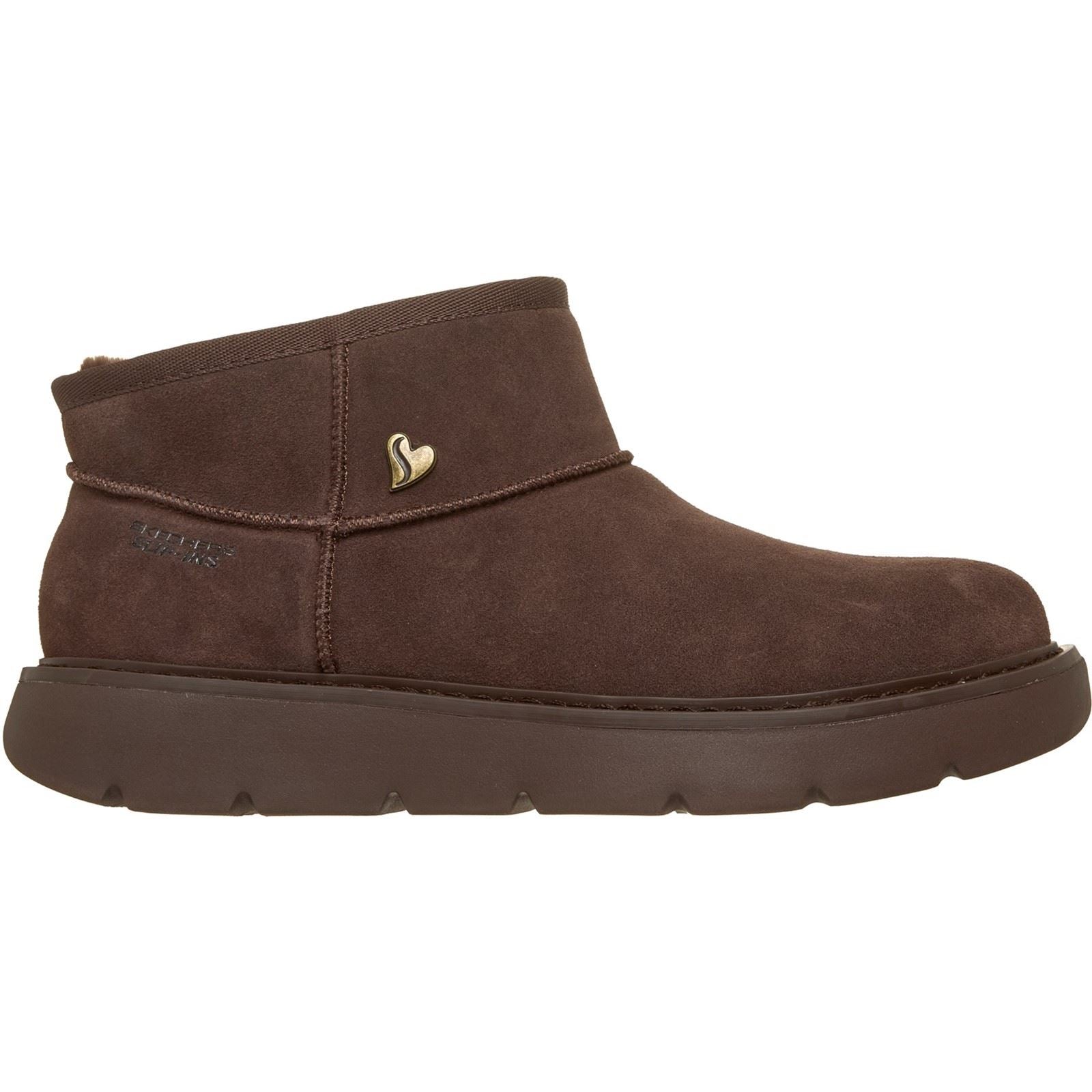Skechers Keepsakes Cozy Mini Leather Women's Chocolate Winter Ankle Boots