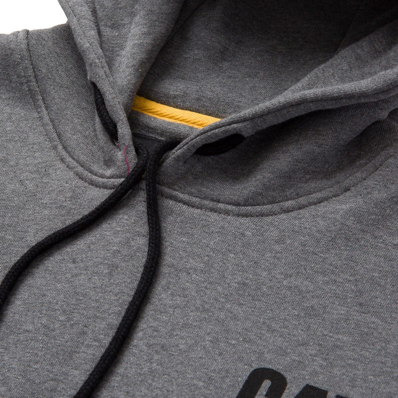 Caterpillar Trademark Banner Cotton Men's Grey Hooded Sweatshirt