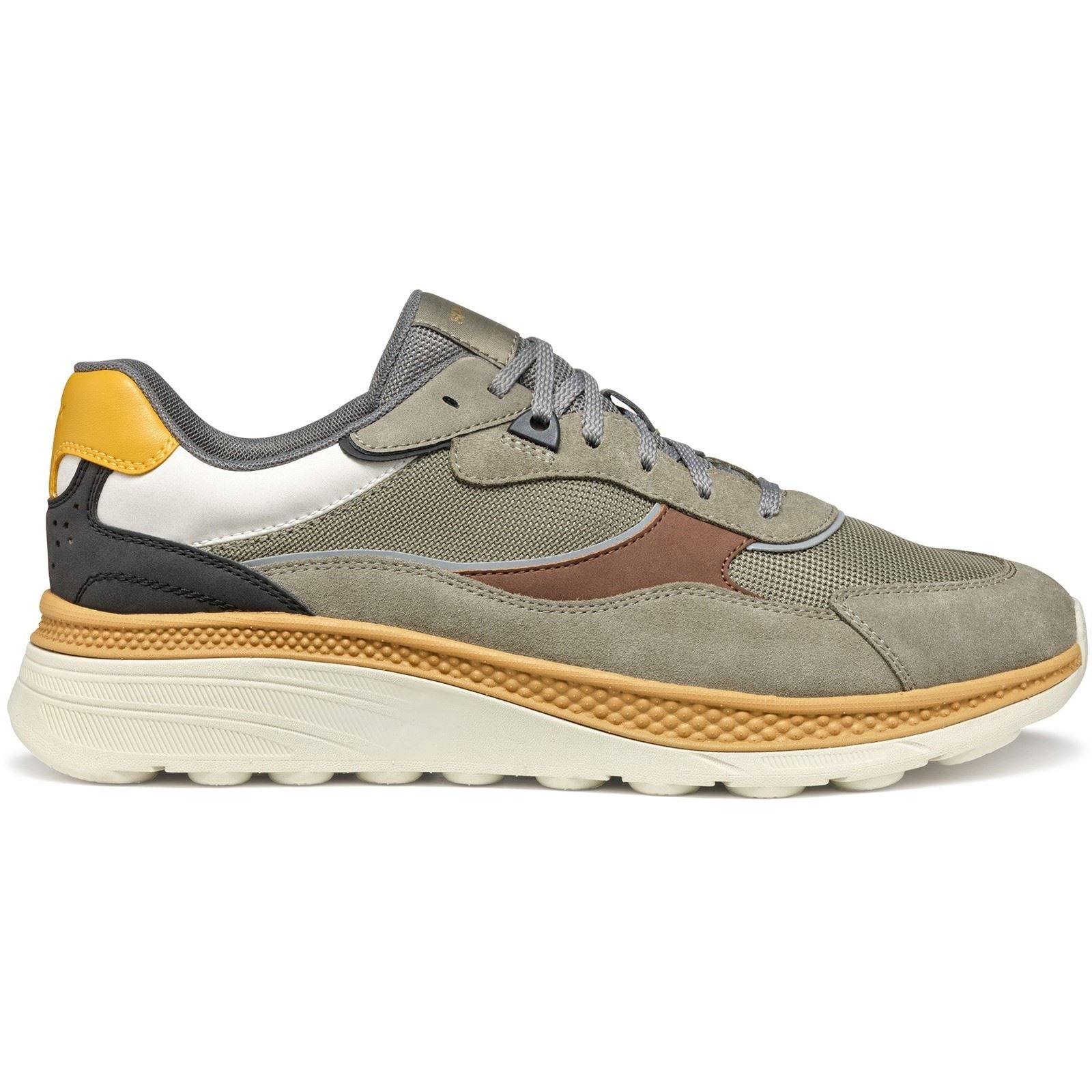 Geox U SPHERICA ACTIF X1 Synthetic Blend Men's Sage/Brown Trainers