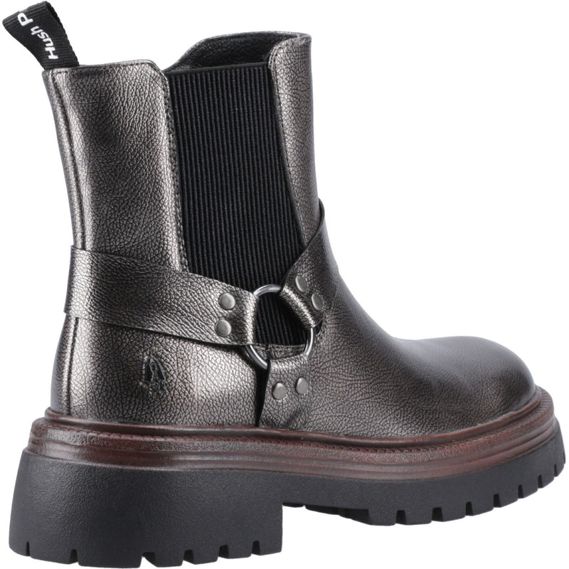 Hush Puppies Raye Leather Women's Pewter Flat Chelsea Boots