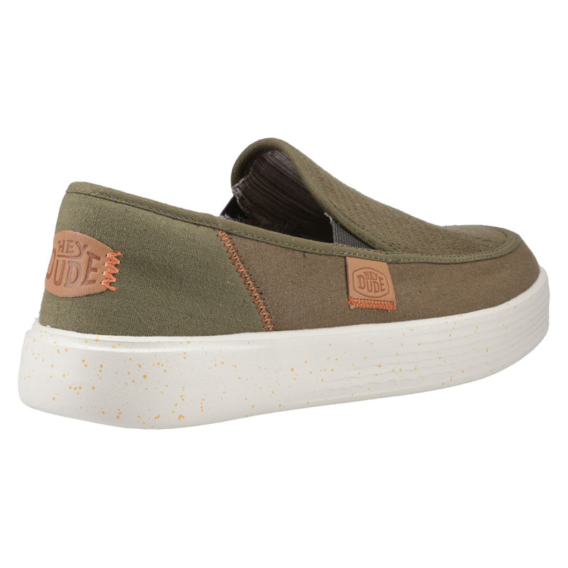 HEYDUDE Sunapee Coastline Cotton Blend Men's Olive Loafers