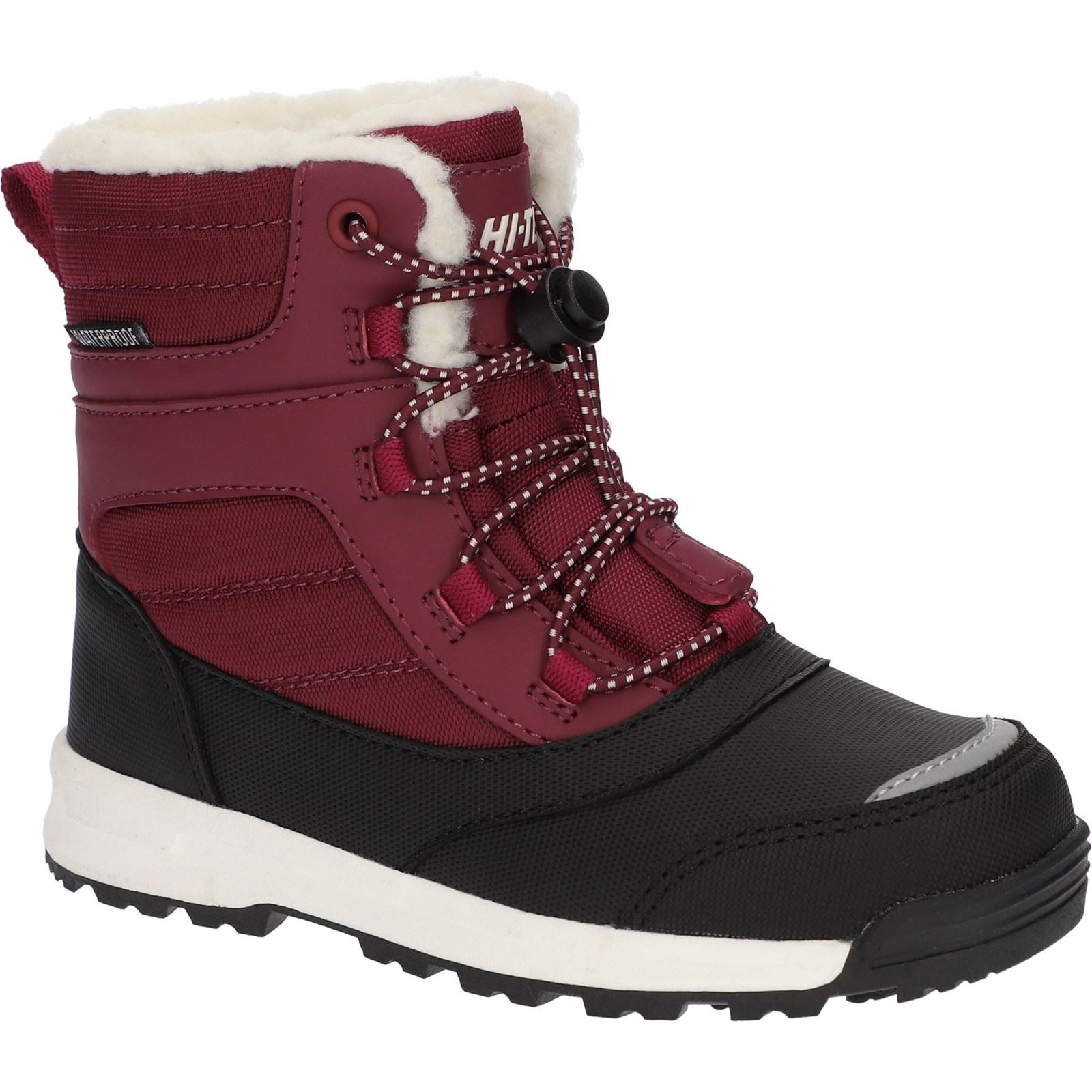 Hi-Tec Kids Leo Nylon Berry Winter Mid Calf Boots