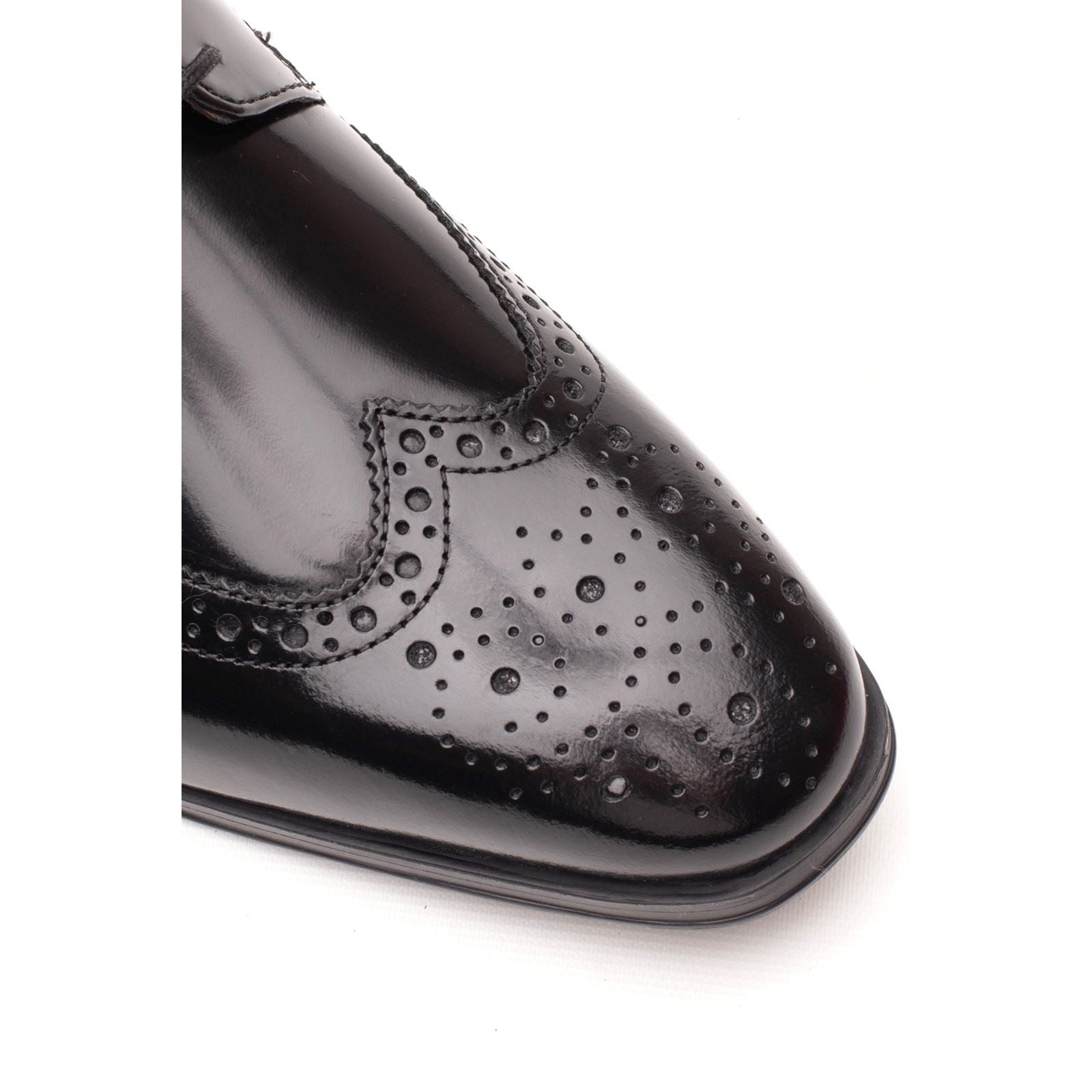 Base London Steeple Leather Men's Hi Shine Black Brogues Shoes
