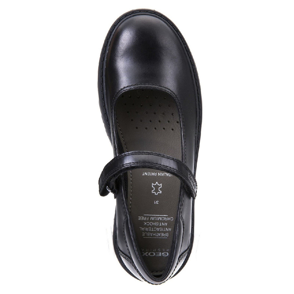 Geox J Casey G. P Leather Black Shoes