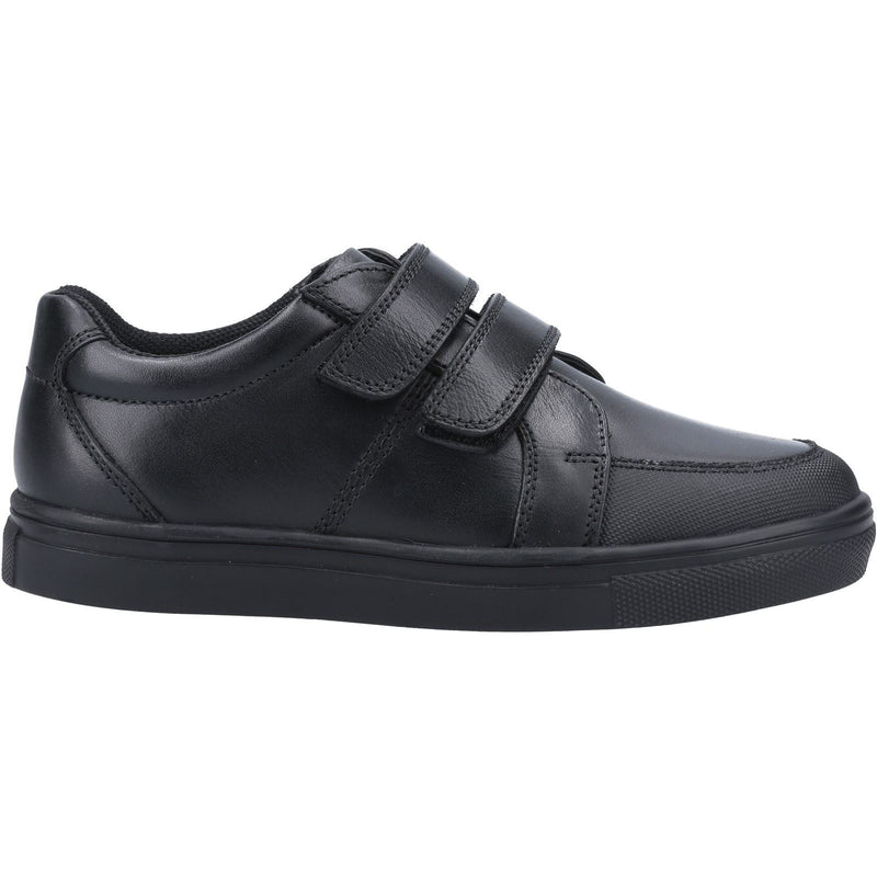 Hush Puppies Santos Youth Boy's Black Leather Shoes