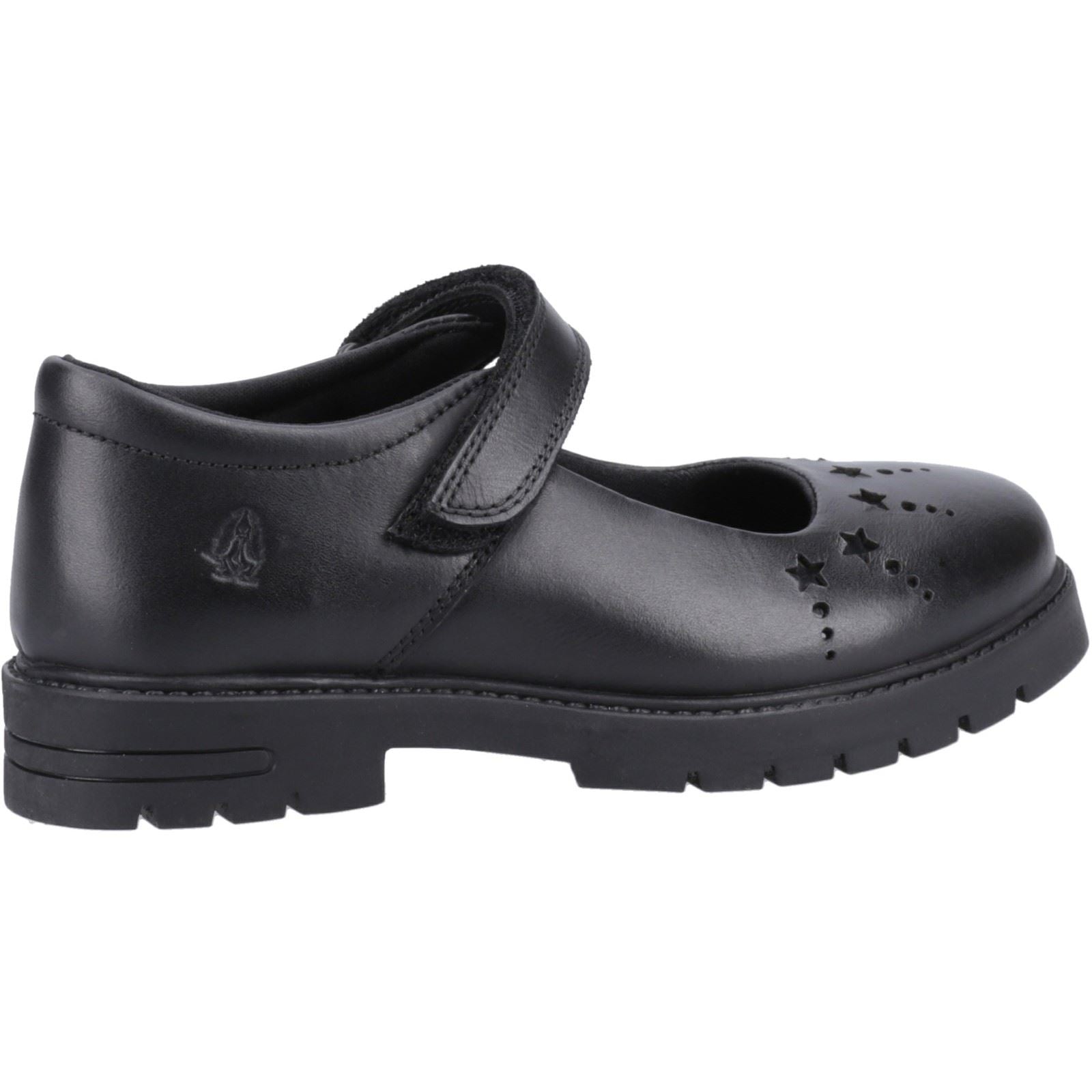 Hush Puppies Sabrina Leather Youth Girl's Black Shoes