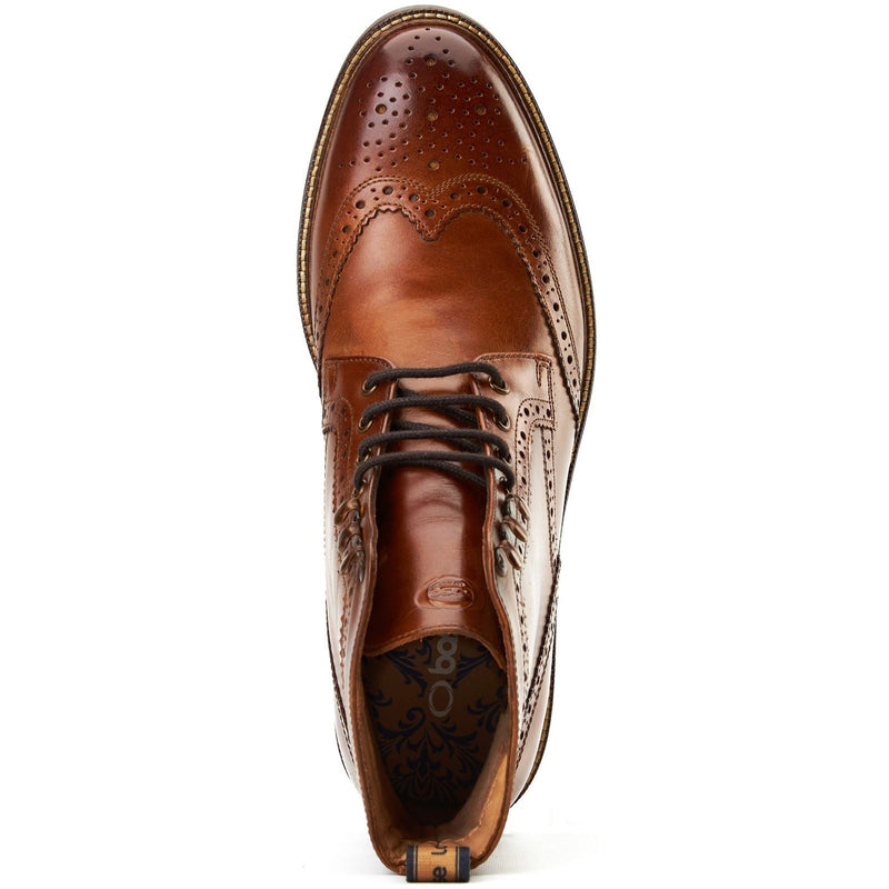 Base London Bristol Leather Men's Burnt Tan Brogues Shoes