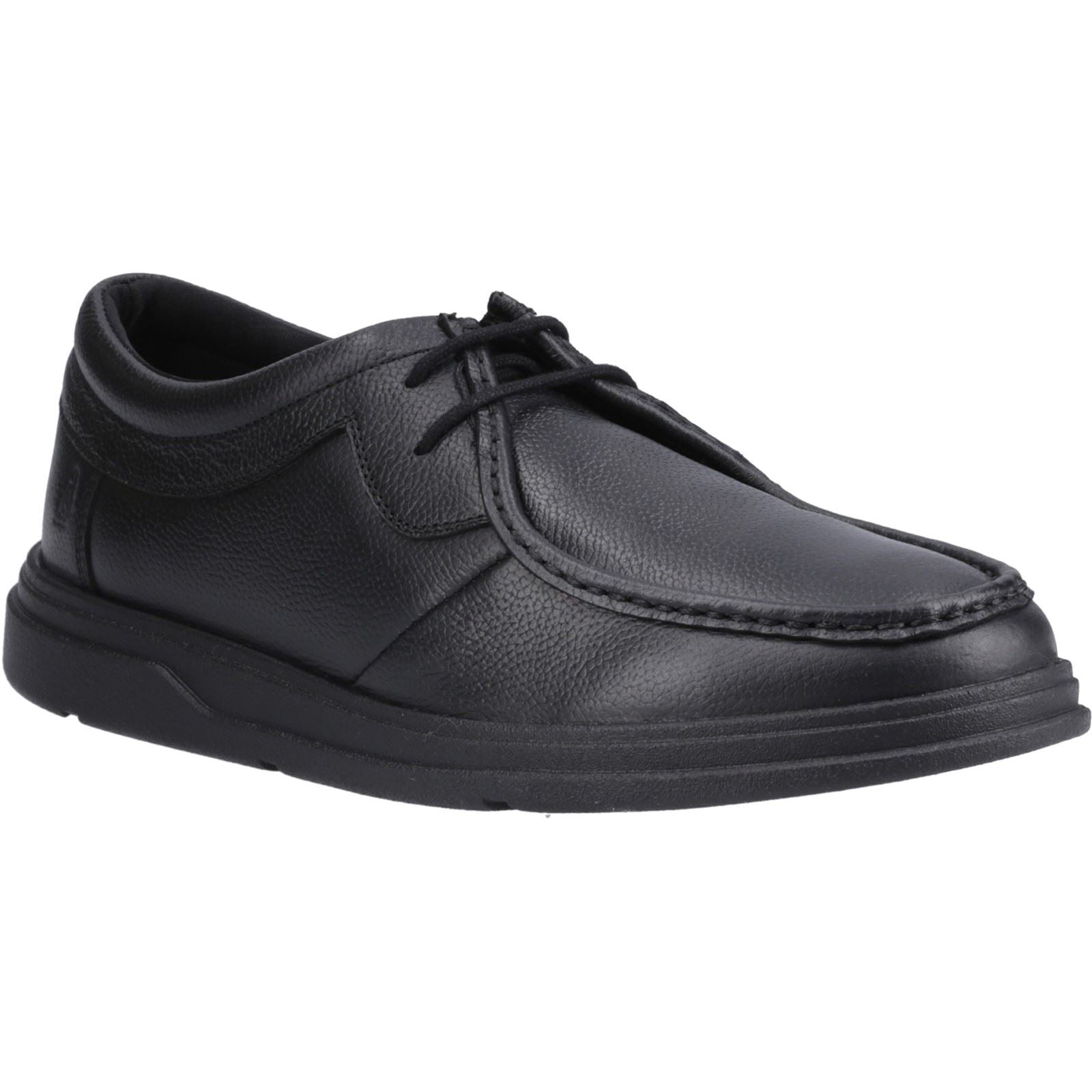 Hush Puppies Ronan Mocc Leather Boy's Black Moccasins Shoes