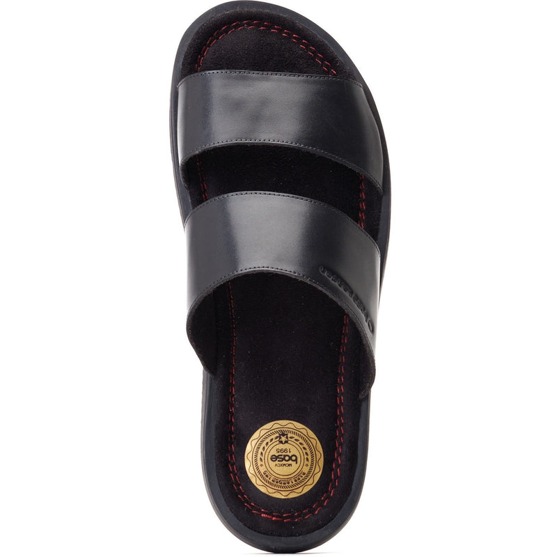 Base London Maven Leather Men's Black Sandals