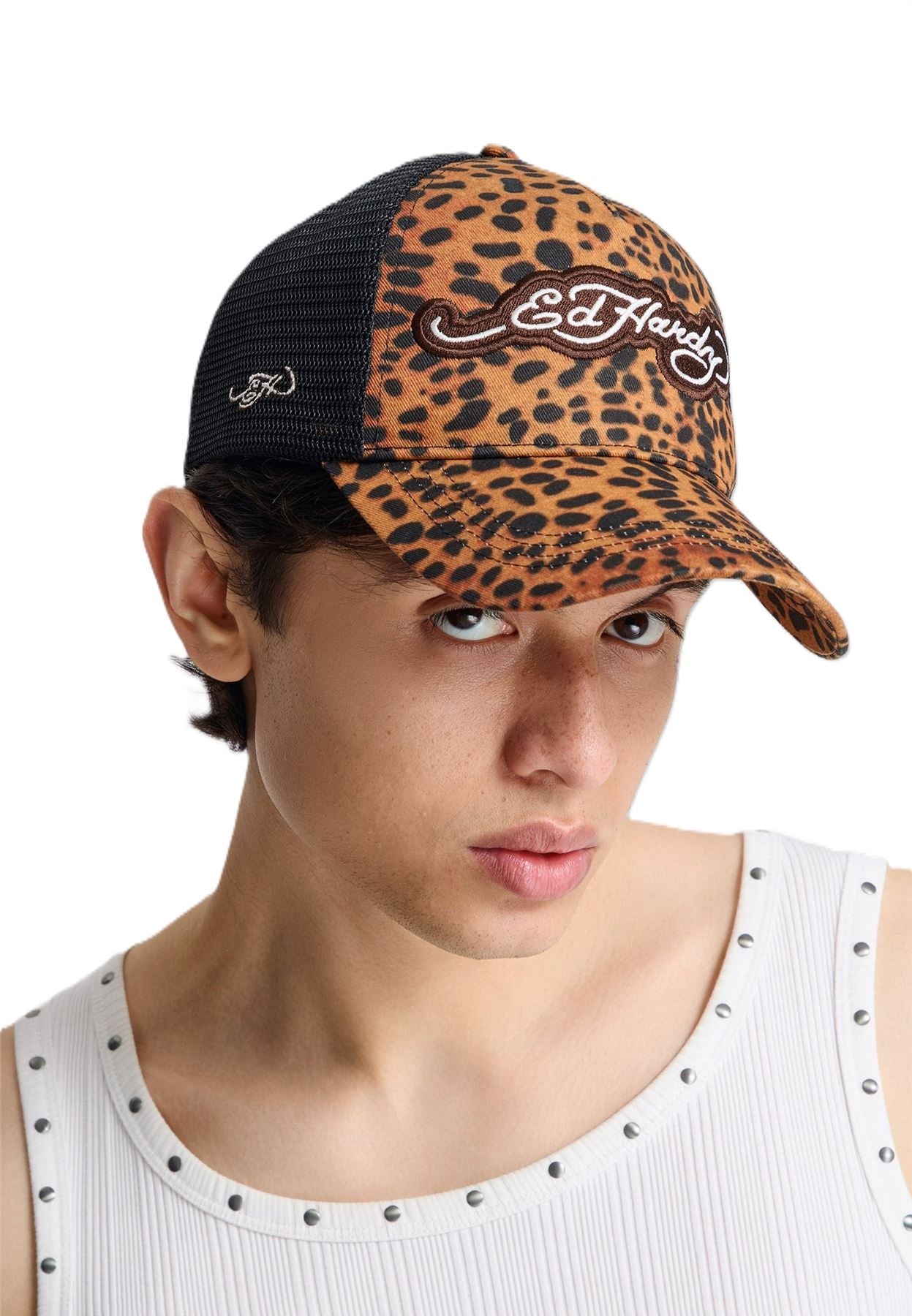 Ed Hardy 5 Panel Trucker Leopard Print Caps
