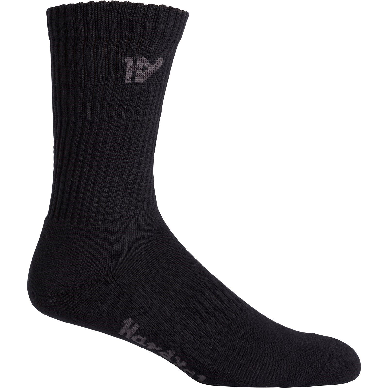 Hard Yakka Crew Cotton Black Work Socks