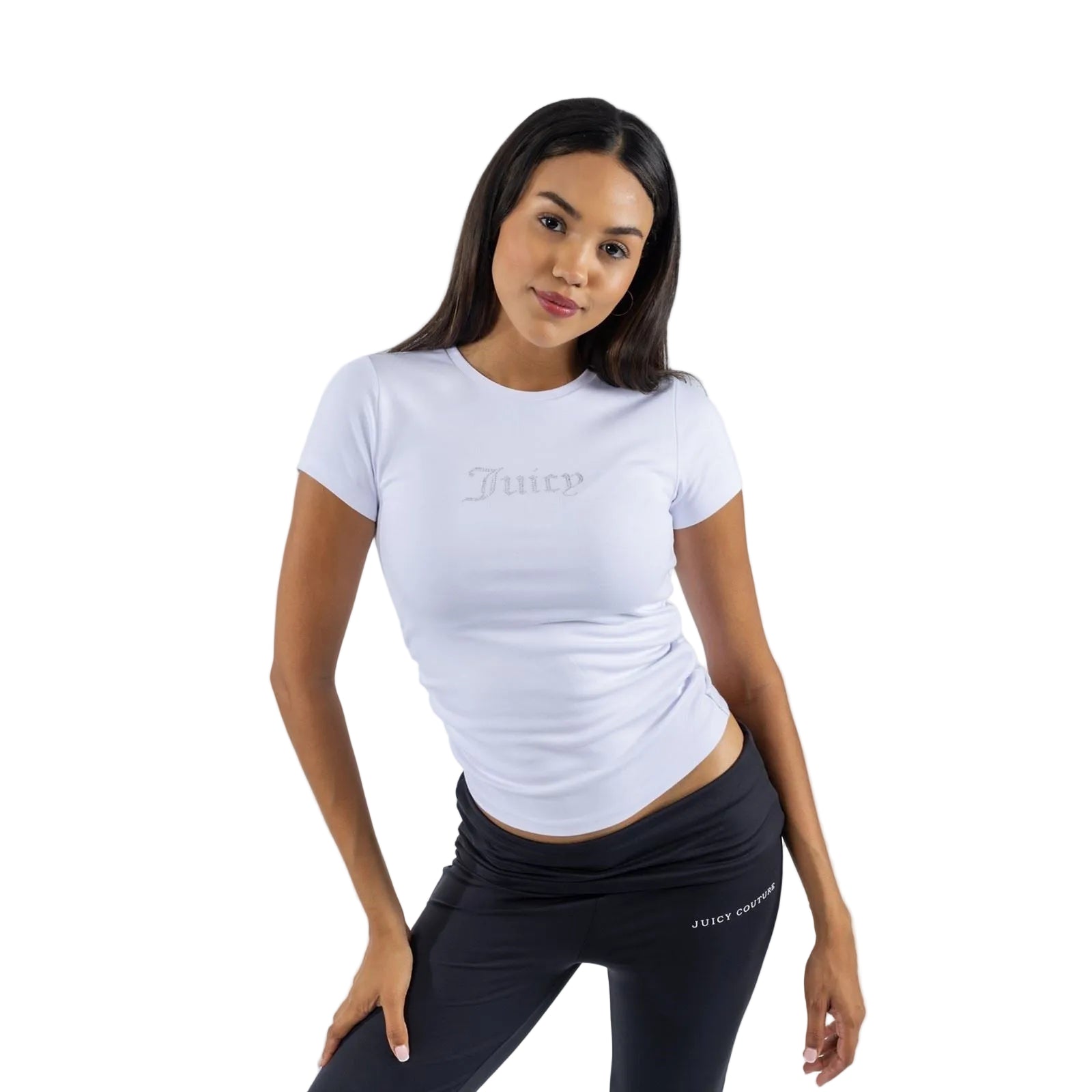 Juicy Couture Dot Ruched Modal Women's White T-Shirt