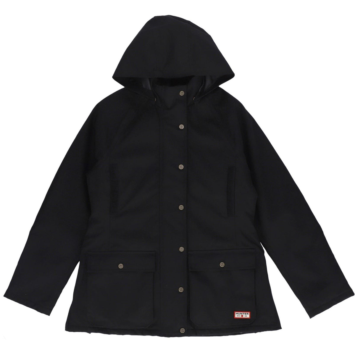Hunter Originals Long Waterproof Jacket Women's Black Rain Jacket