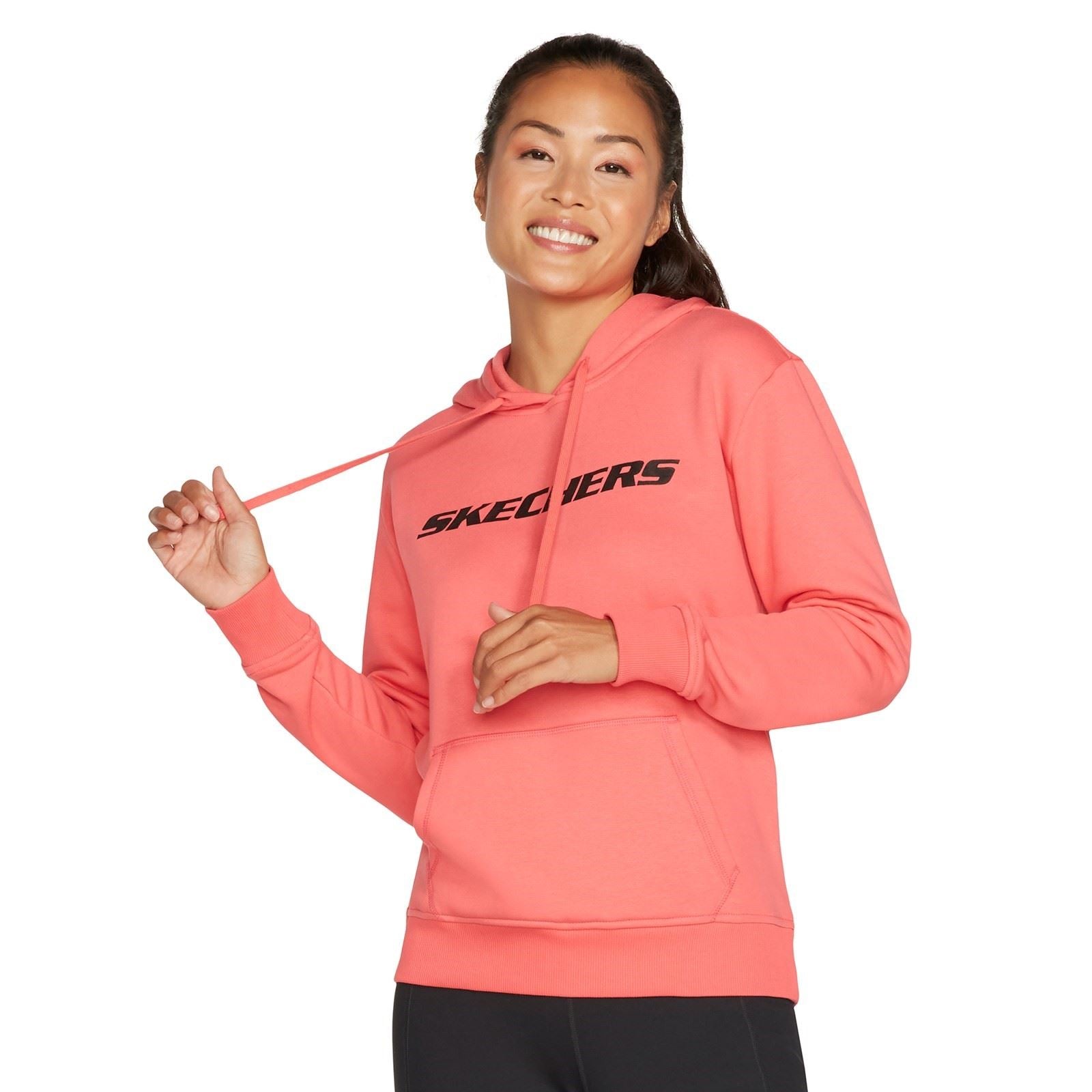 Skechers Performance Heritage Pullover Cotton Women's Peach Hooded Sweatshirt