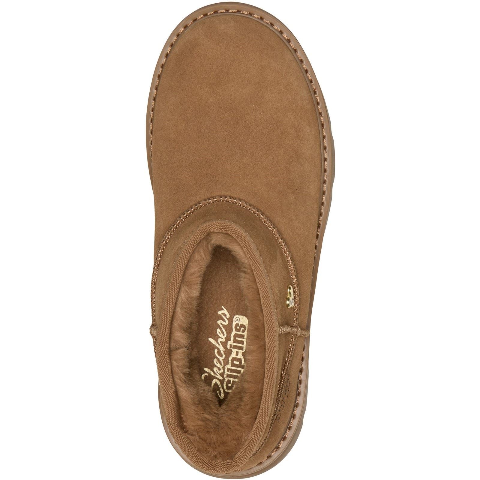 Skechers Keepsakes Cozy Mini Leather Women's Chestnut Winter Ankle Boots