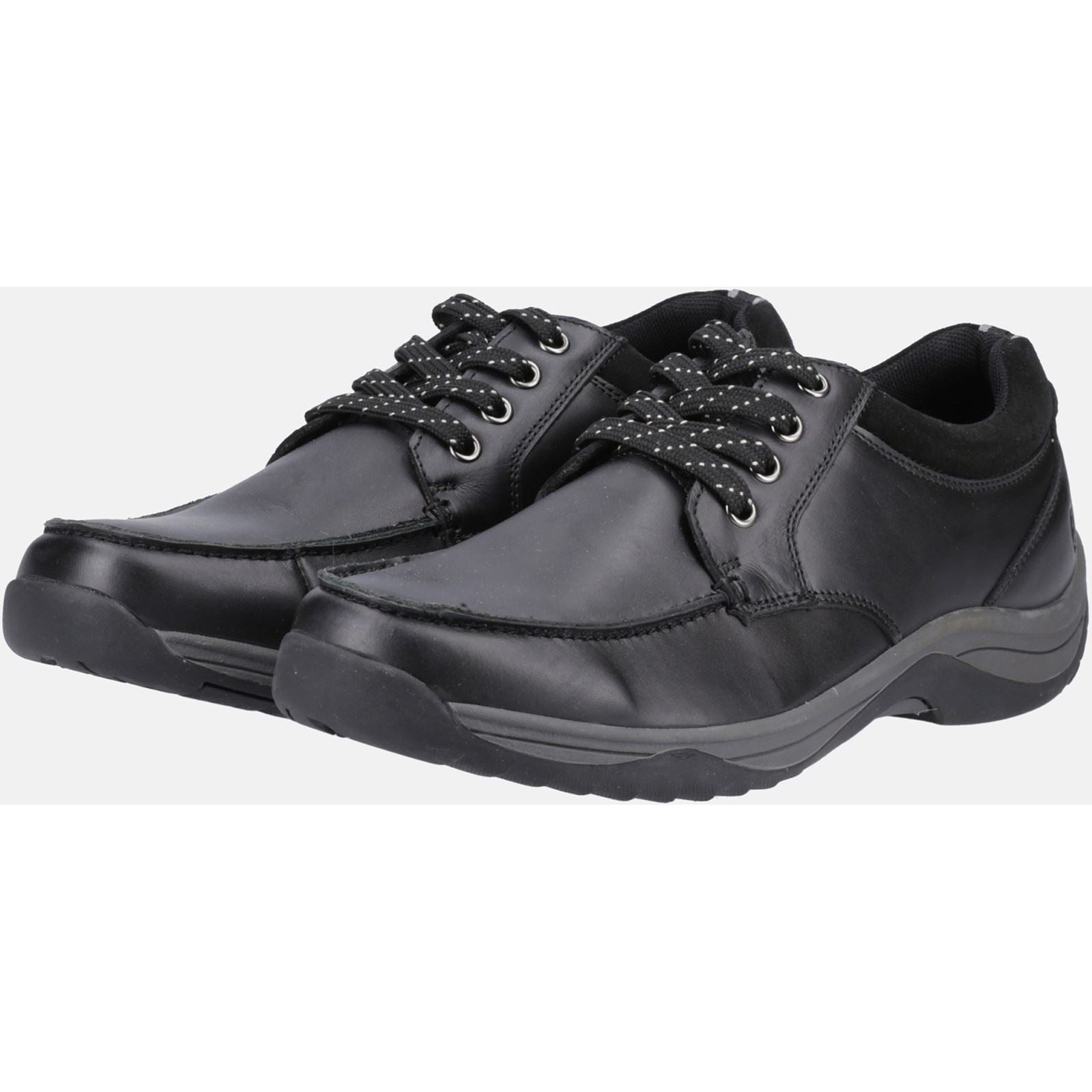 Hush Puppies Derek Leather Men's Black Lace-Up Shoes