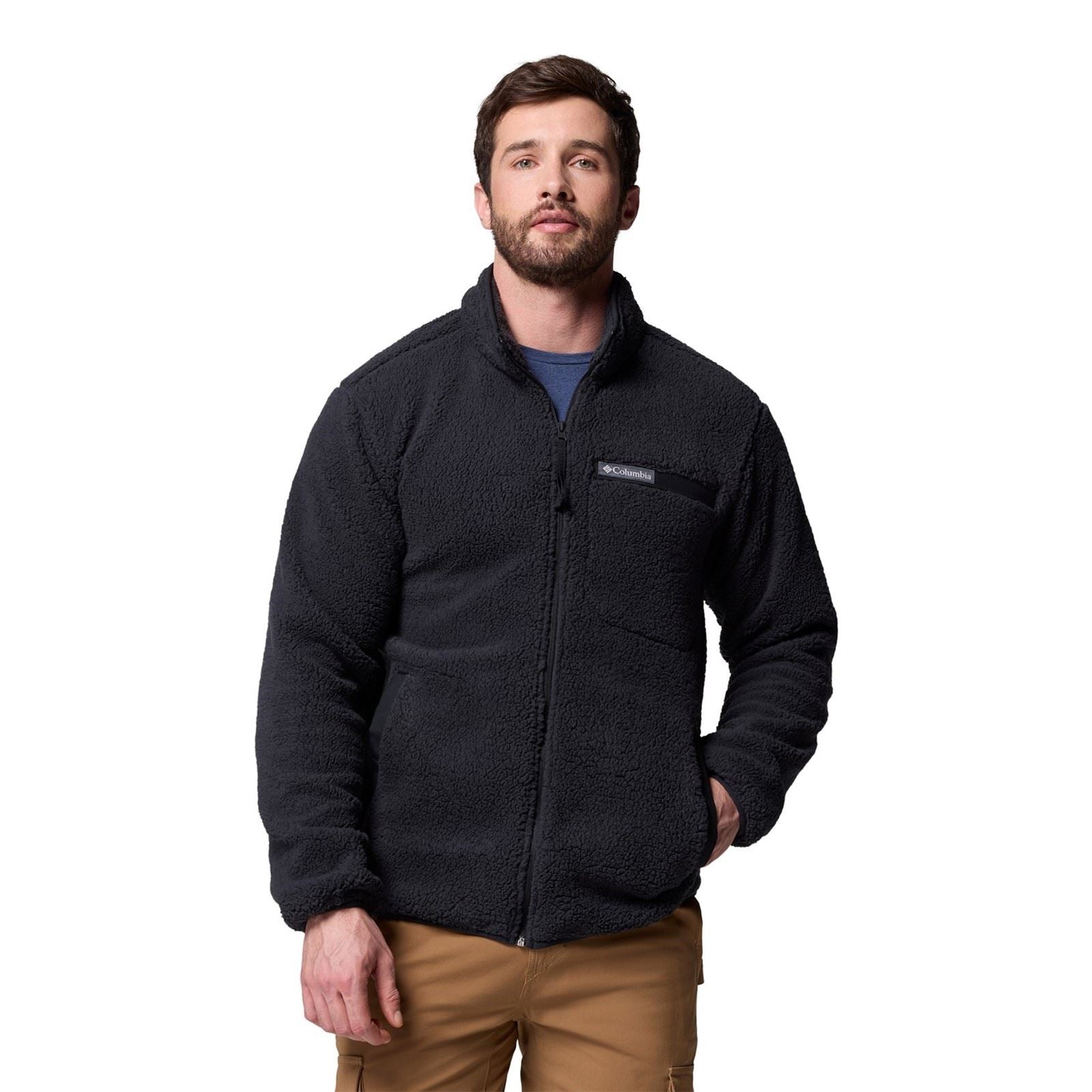 Columbia Rugged Ridge High Pile Full Zip Men's Black Fleece Jacket